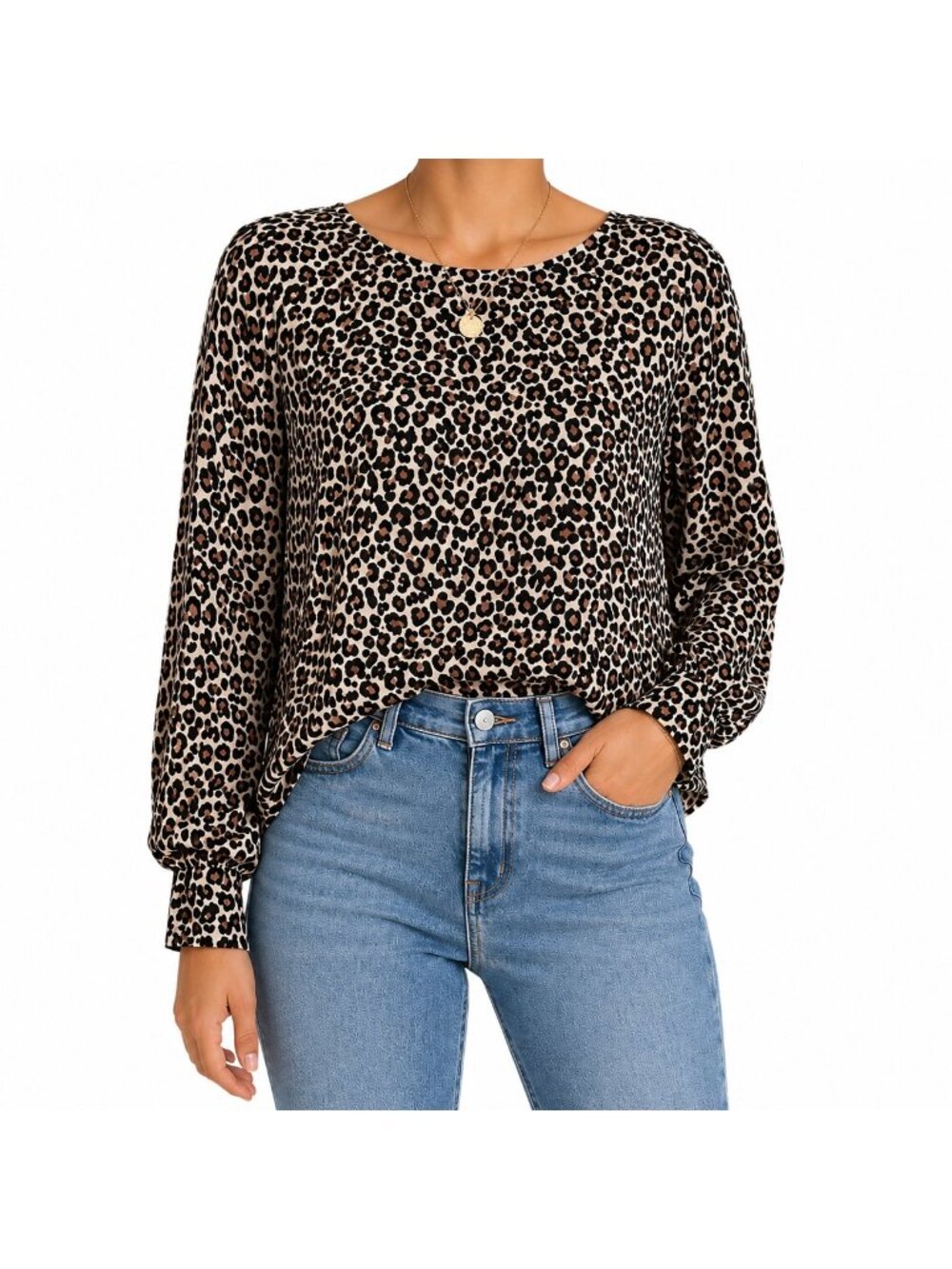 Ricki's Leopard Print Blouse Size Small
